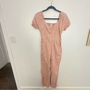 Jessica Simpson Pink Checkered Jumpsuit